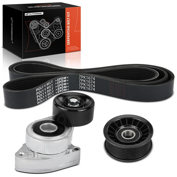 3 Pcs Serpentine Belt Drive Component Kit for Honda Civic 2006-2011 L4 2.0L