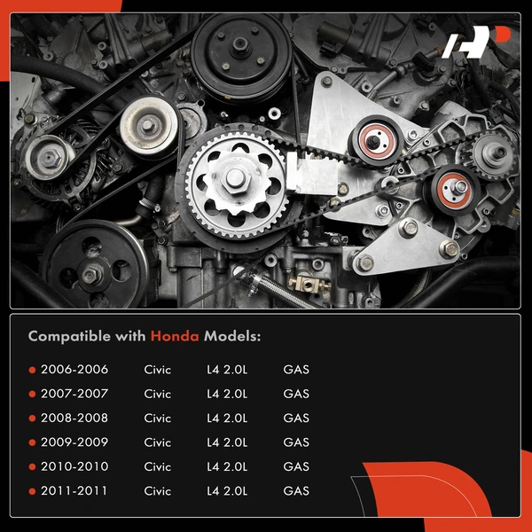 3 Pcs Serpentine Belt Drive Component Kit for Honda Civic 2006-2011 L4 2.0L