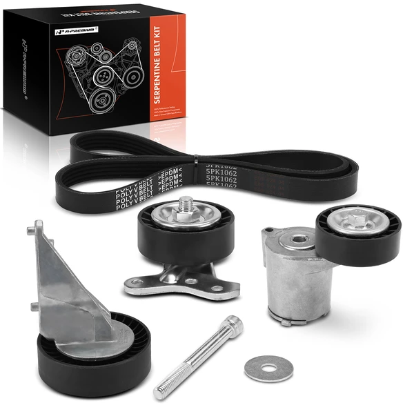 5 Pcs Serpentine Belt Drive Component Kit for 2012-2013 Audi TT RS Quattro