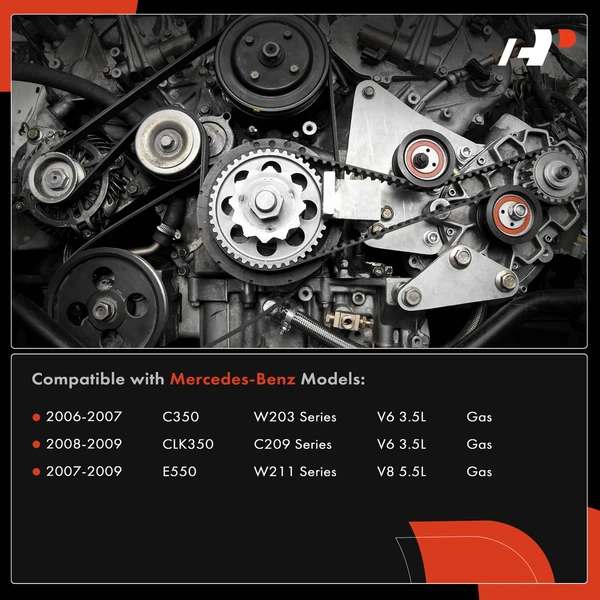 4 Pcs Serpentine Belt Drive Component Kit for Mercedes-Benz C350 W203 06-07 3.5L