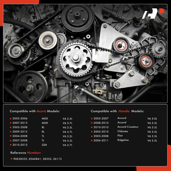 3 Pcs Serpentine Belt Drive Component Kit for Honda Accord Odyssey Acura MDX RL TL