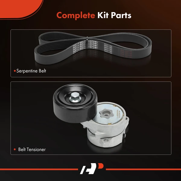 2 Pcs Serpentine Belt Drive Component Kit for Acura TL 2009-2014 TSX 2010-2014 RDX