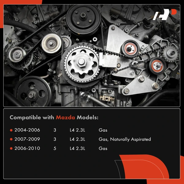 3 Pcs Serpentine Belt Drive Component Kit for Mazda 3 04-09 5 06-10 L4 2.3L