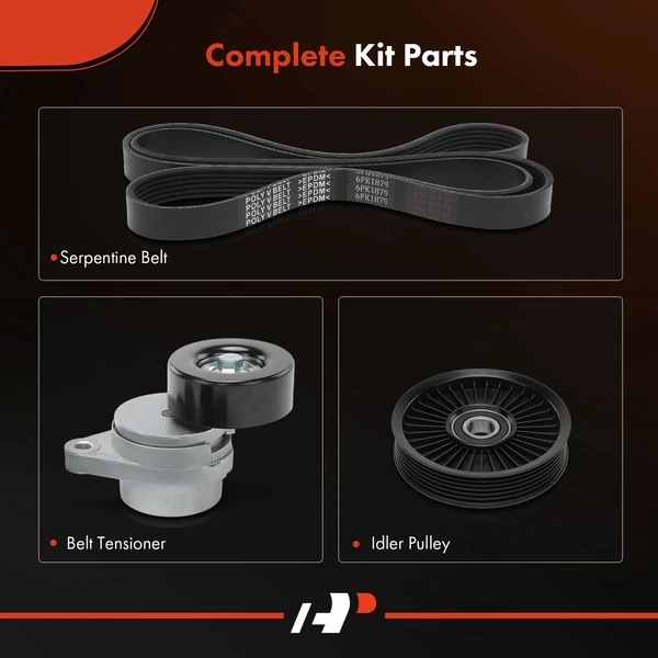 3 Pcs Serpentine Belt Drive Component Kit for Chevrolet Aveo5 Pontiac Wave Suzuki