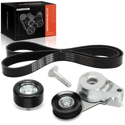 3 Pcs Serpentine Belt Drive Component Kit