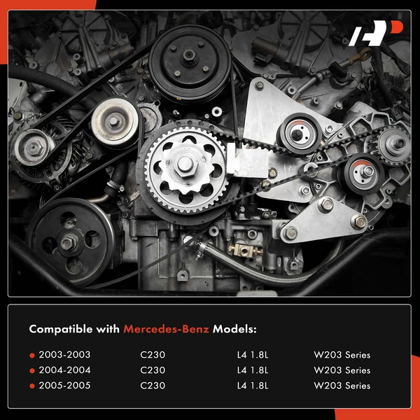 3 Pcs Serpentine Belt Drive Component Kit for Mercedes-Benz C230 03-05 L4 1.8L