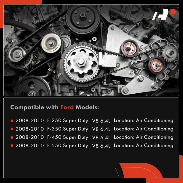 2 Pcs Serpentine Belt Drive Component Kit for Ford F-250 F-350 Super Duty V8 6.4L