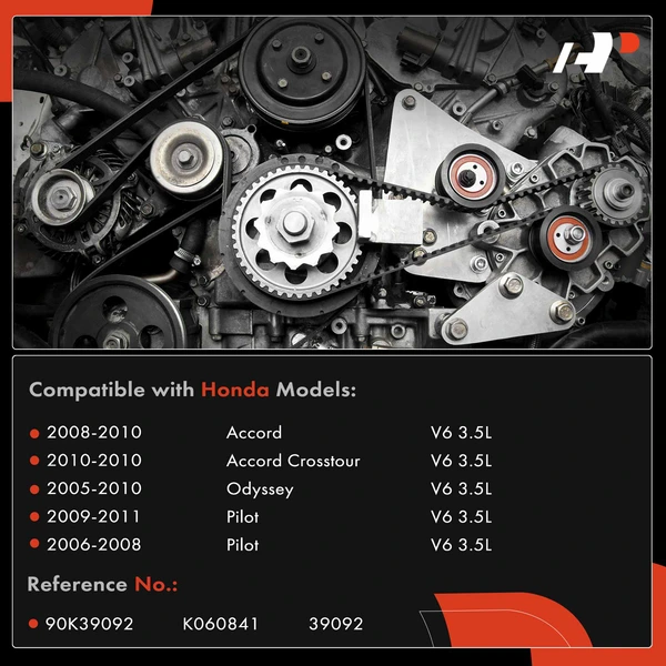 2 Pcs Serpentine Belt Drive Component Kit for Honda Accord Crosstour Odyssey Pilot