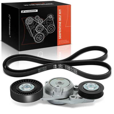 2 Pcs Power Steering Serpentine Belt Drive Component Kit