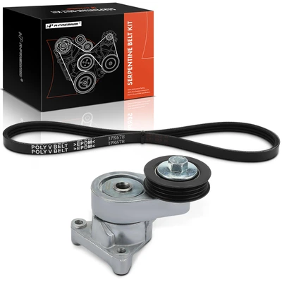 2 Pcs Serpentine Belt Drive Component Kit