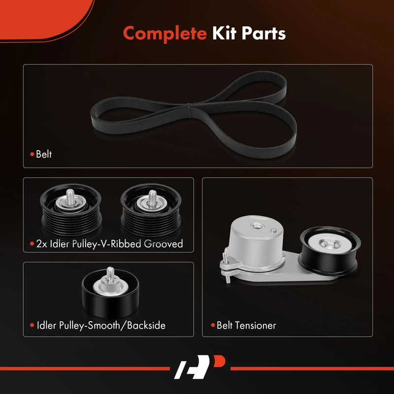 A-Premium APTBK307 Idler Pulley + Belt Tensioner + Belt