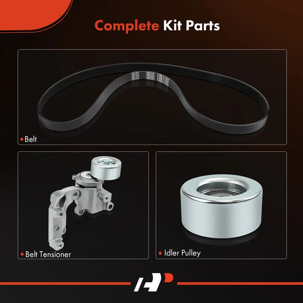 3 Pcs Serpentine Belt Drive Component Kit for Lexus IS250 2011-2015 IS350 V6 3.5L