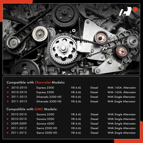 A-Premium APTBK098 Idler Pulley + Belt + Belt Tensioner