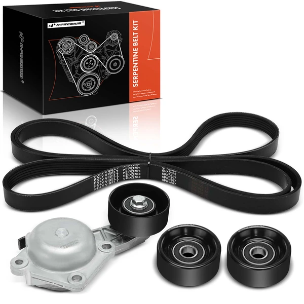 4 Pcs Serpentine Belt Drive Component Kit for Ford E-350 F-250 Super Duty