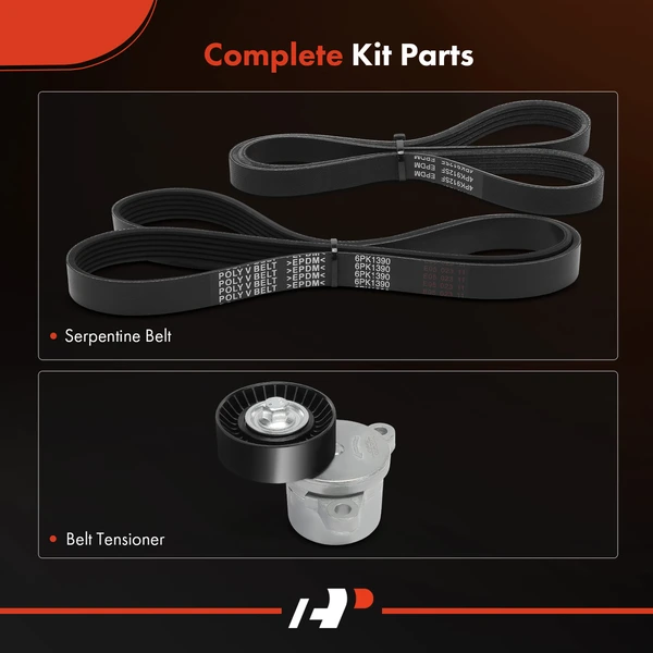 3 Pcs Serpentine Belt Drive Component Kit for Ford F-150 11-17 Mustang Lincoln
