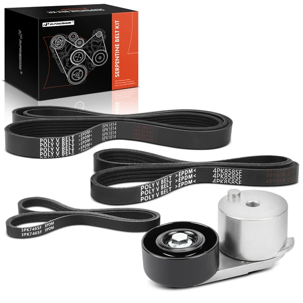 4 Pcs Serpentine Belt Drive Component Kit for Chevrolet Suburban Cadillac GMC