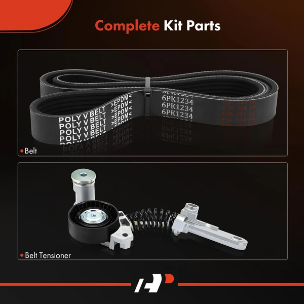 2 Pcs Serpentine Belt Drive Component Kit for Toyota Corolla 2014-2020 Scion iM GAS