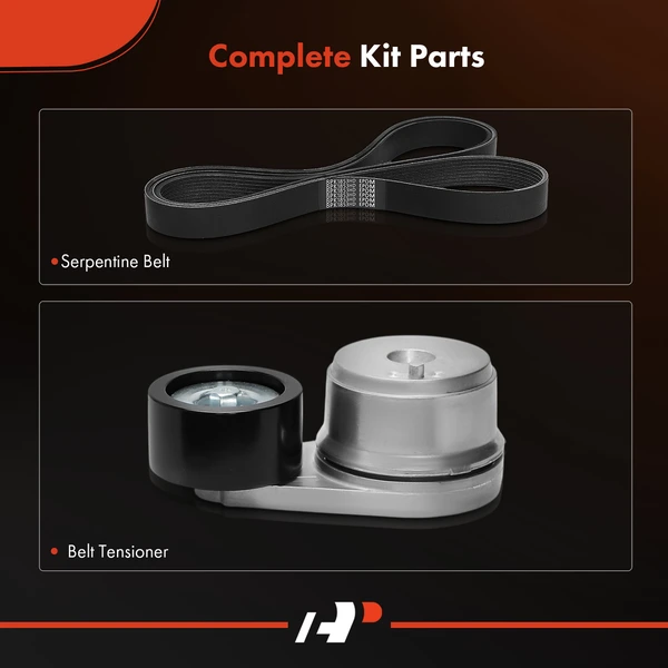2 Pcs Serpentine Belt Drive Component Kit for International Harvester 2574 10.3L