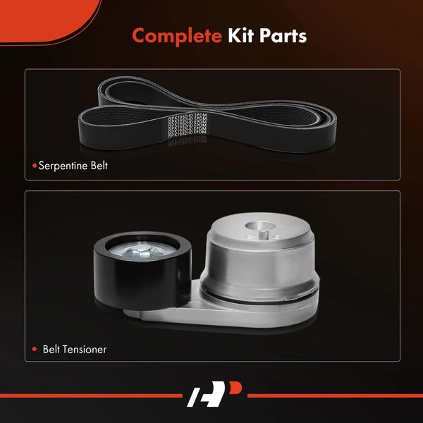 2 Pcs Serpentine Belt Drive Component Kit for Ford L9000 International Harvester