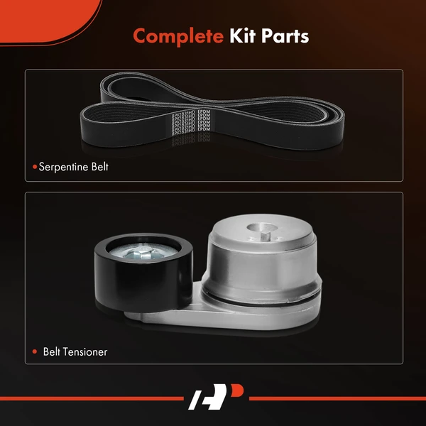 2 Pcs Serpentine Belt Drive Component Kit for International Harvester 9300