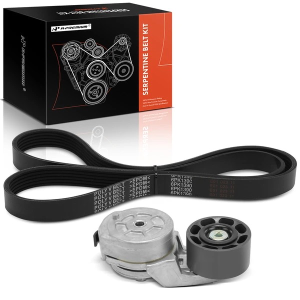 2 Pcs Serpentine Belt Drive Component Kit for Western Star 4900EX 2002-2007 14.6L