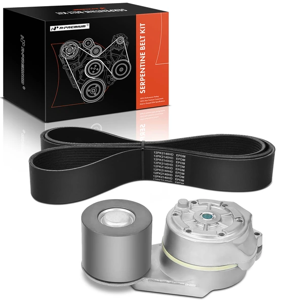 2 Pcs Serpentine Belt Drive Component Kit for Peterbilt 388 2015 Volvo VNL 14.9L