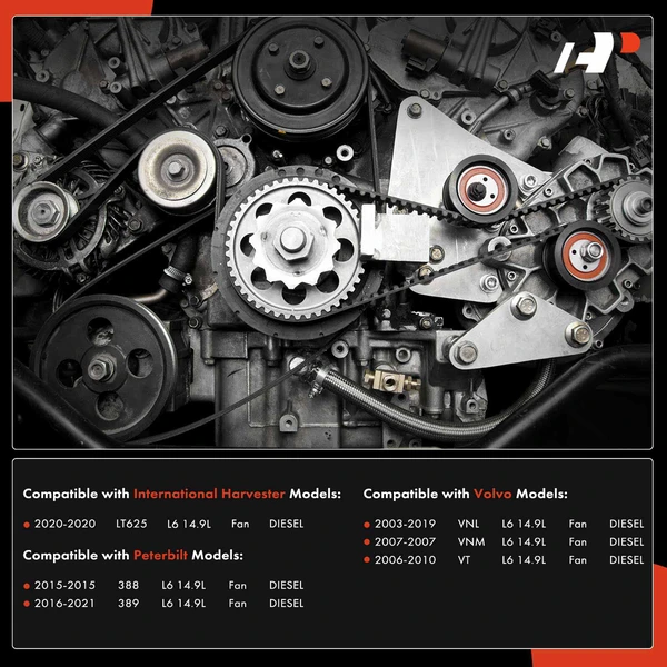 2 Pcs Serpentine Belt Drive Component Kit for Peterbilt 388 2015 Volvo VNL 14.9L