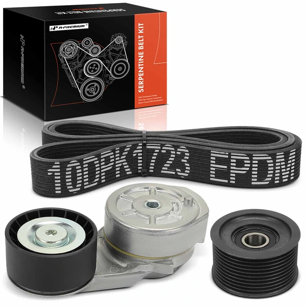 3 Pcs Serpentine Belt Drive Component Kit for Mack LEU 11-14 MRU 10.8L DIESEL