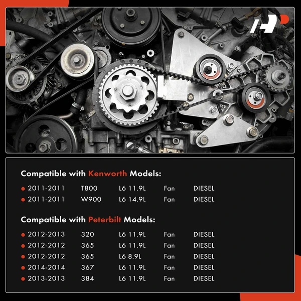 3 Pcs Serpentine Belt Drive Component Kit for Kenworth T800 11 Peterbilt DIESEL