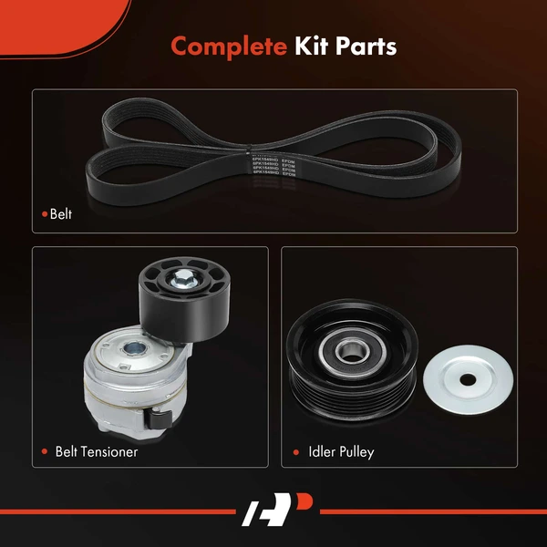 A-Premium APTBK361 Belt + Belt Tensioner + Idler Pulley