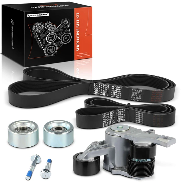 5 Pcs Serpentine Belt Drive Component Kit for Freightliner 122SD 2014-2019 Cascadia