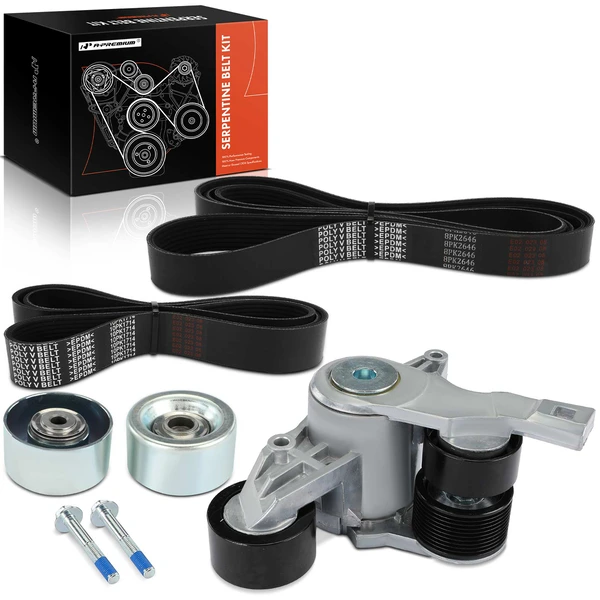 4 Pcs Serpentine Belt Drive Component Kit for Western Star 4900EX 4900FA 4900SA