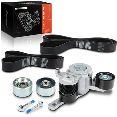 5 Pcs Serpentine Belt Drive Component Kit for Western Star 4900EX 2011 2013