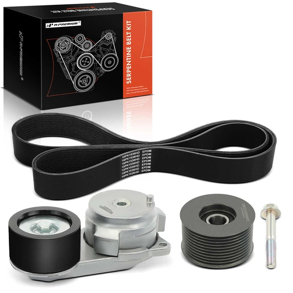 3 Pcs Fan & Water Pump Serpentine Belt Drive Component Kit for 2014 2016 Mack CXU