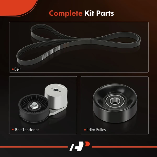 A-Premium APTBK153 Belt + Idler Pulley + Belt Tensioner