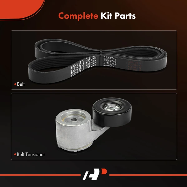 2 Pcs Serpentine Belt Kit for Ford F-250 F-350 F-53 Motorhome Chassis F-Super