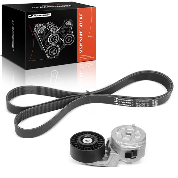 2 Pcs Serpentine Belt Drive Component Kit for Dodge Ram 2500 3500 1994-2002 L6 5.9L