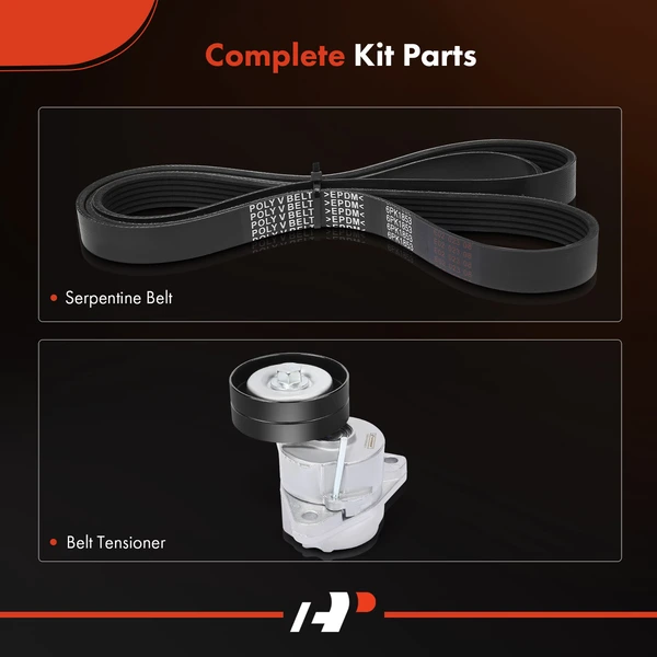 2 Pcs Serpentine Belt Drive Component Kit for Isuzu Amigo 98-00 Rodeo L4 2.2L