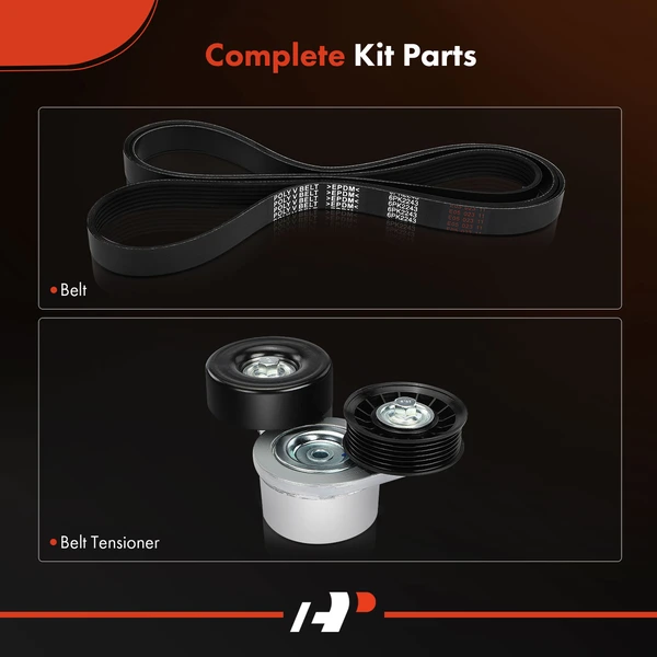 2 Pcs Serpentine Belt Drive Component Kit for Dodge Ram 1500 2500 Durango Dakota