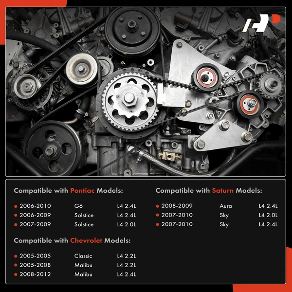 2 Pcs Serpentine Belt Drive Component Kit for Chevy Malibu Pontiac Solstice Saturn