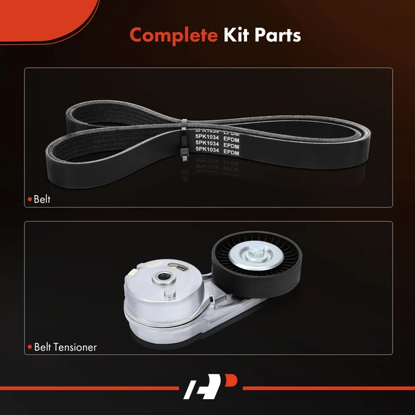 2 Pcs Serpentine Belt Drive Component Kit for Chevrolet Classic Cobalt Olds