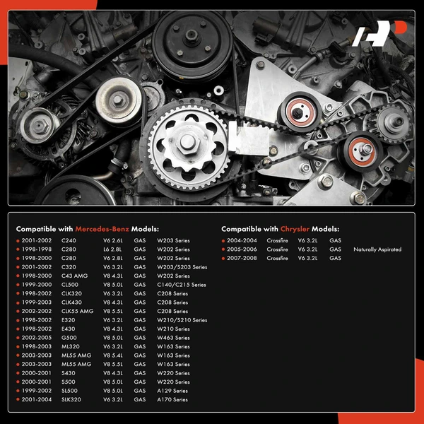 A-Premium APTBK404 Idler Pulley + Belt Tensioner + Belt