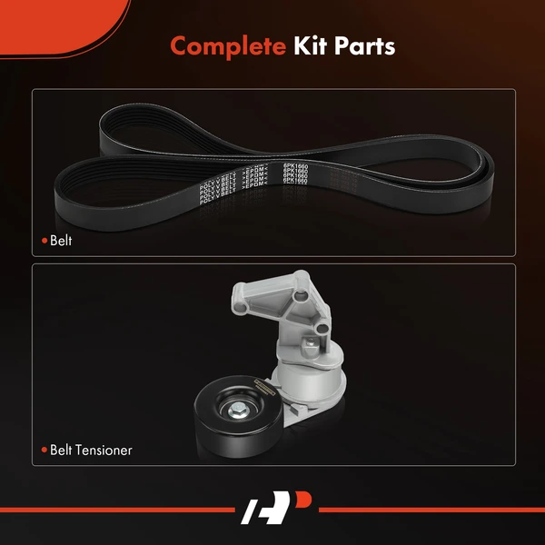 2 Pcs Serpentine Belt Drive Component Kit for Chevrolet S10 LLV GMC Sonoma Isuzu