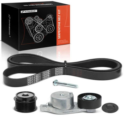 4 Pcs Serpentine Belt Drive Component Kit