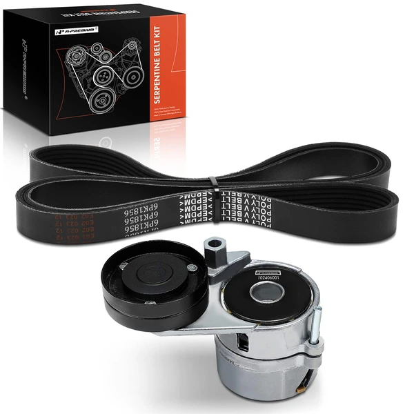 2 Pcs Serpentine Belt Drive Component Kit for Audi Allroad A6 Quattro S4 V6 2.7L