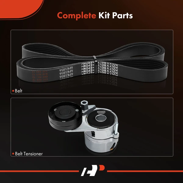 2 Pcs Serpentine Belt Drive Component Kit for Audi Allroad A6 Quattro S4 V6 2.7L
