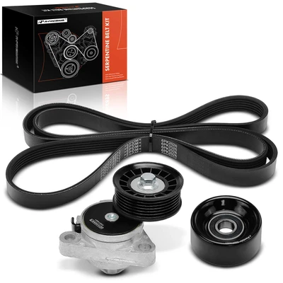 3 Pcs Accessory Drive Serpentine Belt Drive Component Kit