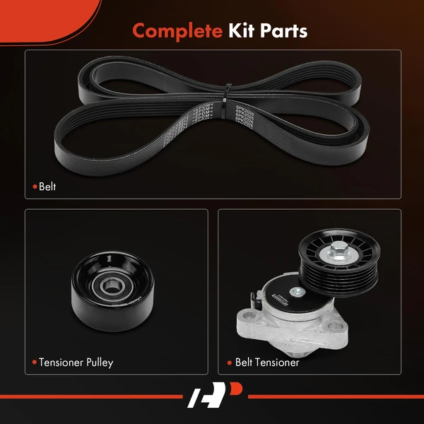 3 Pcs Accessory Drive Serpentine Belt Drive Component Kit for Chevy Corvette 2001