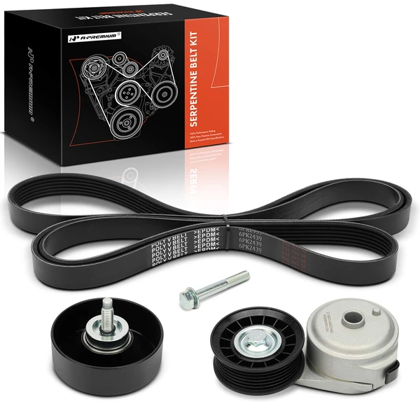 3 Pcs Serpentine Belt Drive Component Kit for 2003-2014 GMC Savana 1500