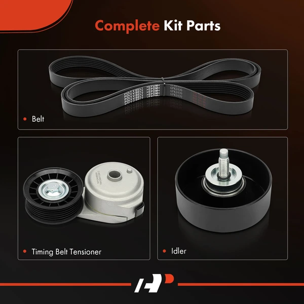 3 Pcs Serpentine Belt Drive Component Kit for Chevrolet Silverado 1500 GMC